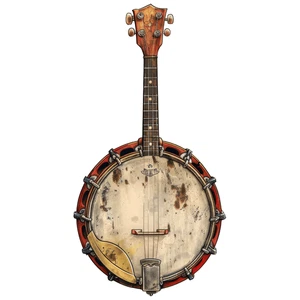 Mulheron Little Red Rooster Banjo Musical Instrument Self Adhesive Sticker