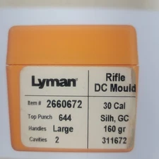Lyman Double Cavity Bullet Mold #311672 Gas Check New In Package