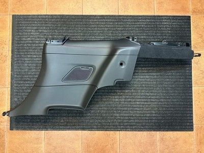 PORSCHE 992 COUPE Rear Side Panel Trim BLACK Leather CARMINE RED Stitching RIGHT