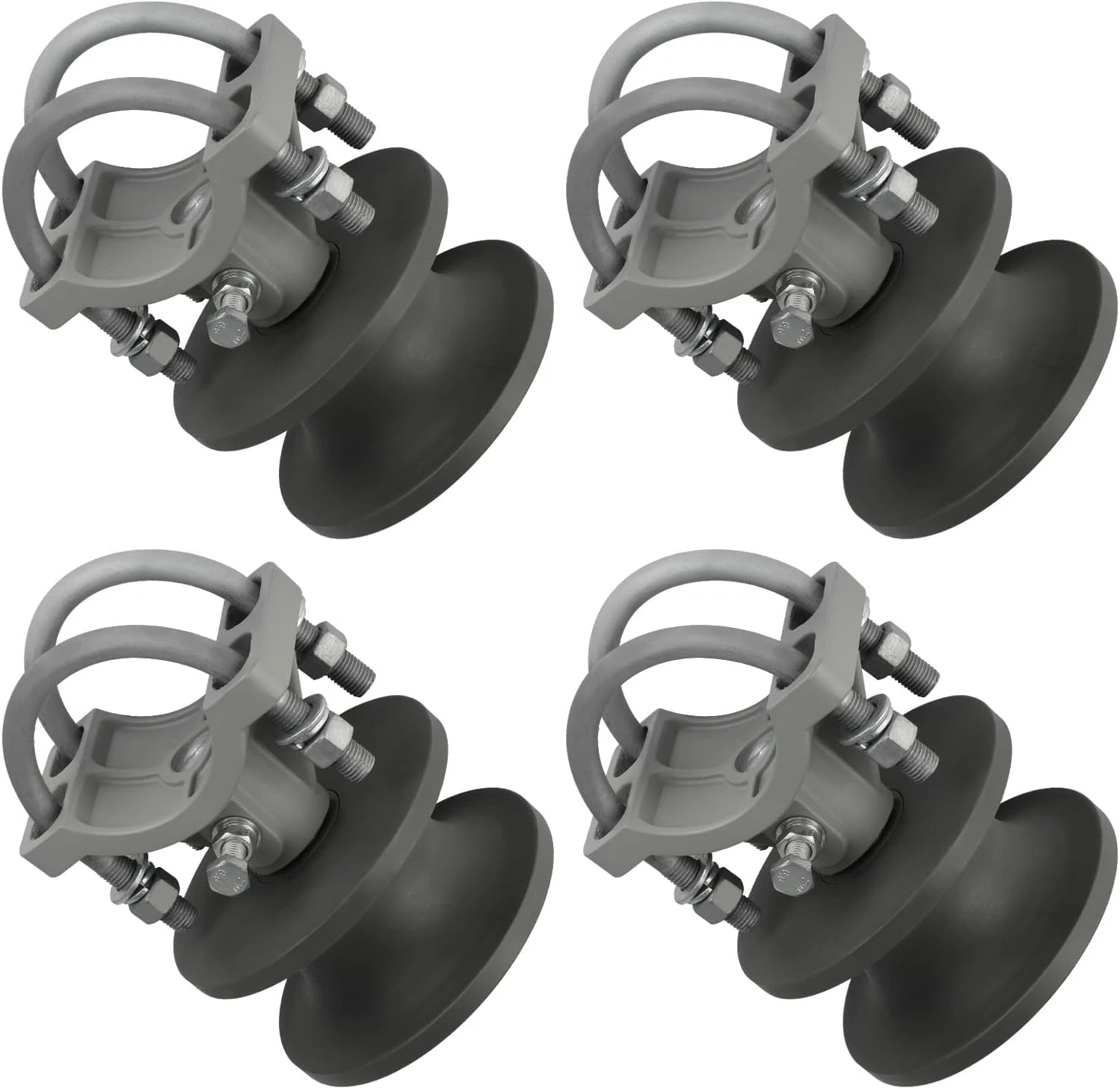 Durable 4 Pack Nylon Sliding Gate Rollers for 2-3/8" Frames & 4" Posts