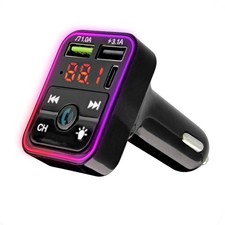 Bluetooth FM Transmitter Car Charger with LCD Display Type C Port Wireless Music