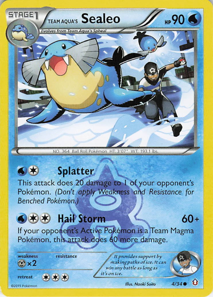 Team Aqua's Sealeo Normal Common Double Crisis 4/34 NM