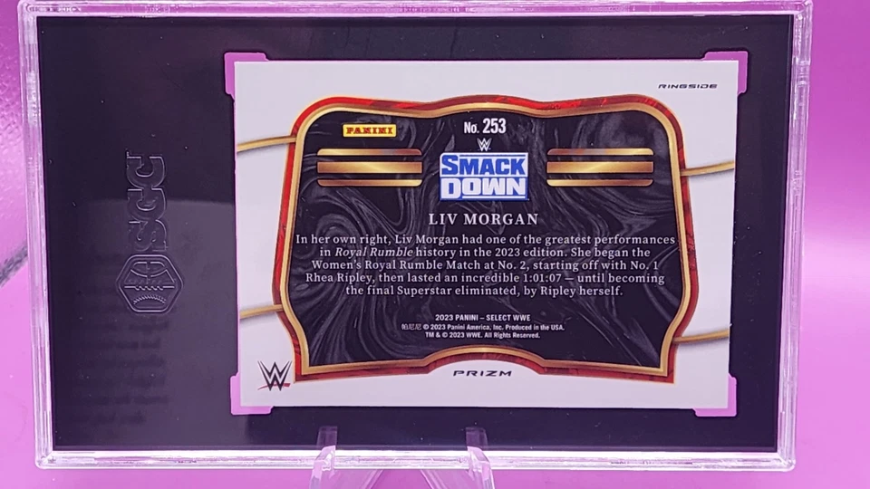 2023 Panini Select WWE LIV MORGAN Red & Blue Ringside #253 SGC 10 Gem Mint  - Image 2 of 2
