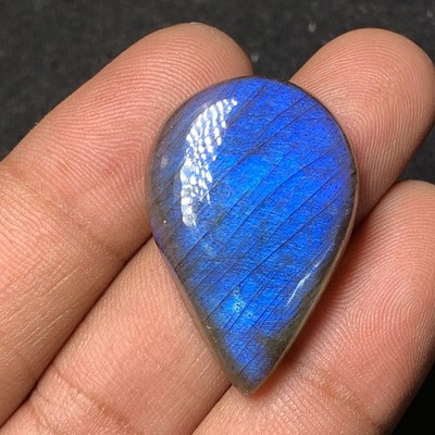 High-Grade Blue Labradorite  Blue Flashy Fire Oval Shape Cabochon 21x33 MM