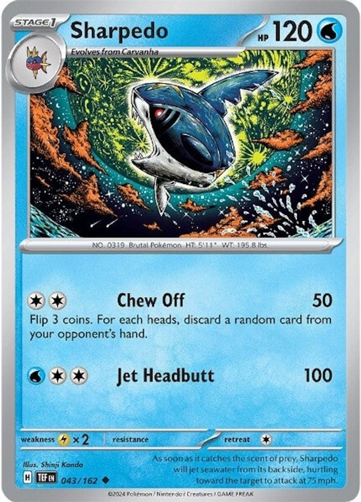 Sharpedo Temporal Forces 043/162 NM Pokemon