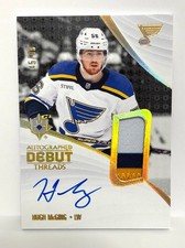 2023 Upper Deck Ultimate Collection Debut Threads /99 Hugh McGing Rookie Auto RC
