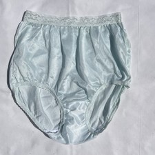 Vtg Maidenform Wise Buys Silky Granny Panties Mushroom Gusset Blue 5 USA 40614