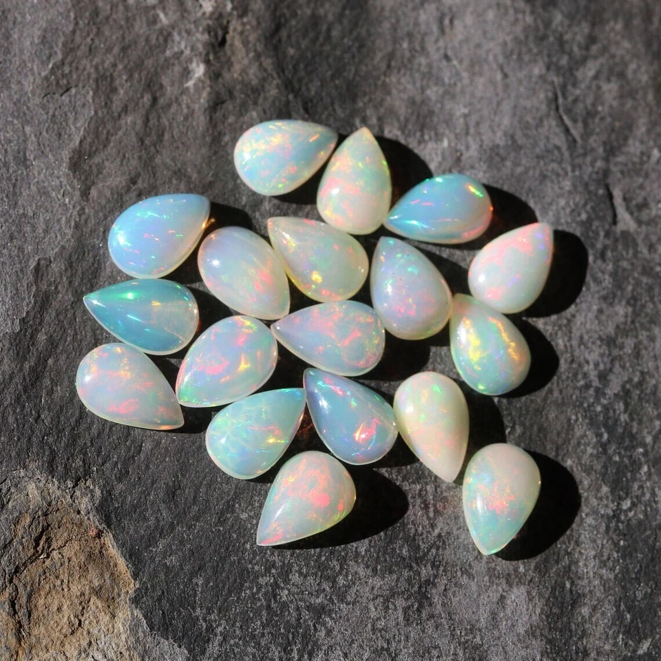 Pingente de pedra opala branca minimalista gota opala berloque colar prata esterlina - Imagem 2 de 4