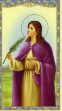St. Lucy - Prayer To - Relic Laminated Holy Card - Blessed by Pope Francis 