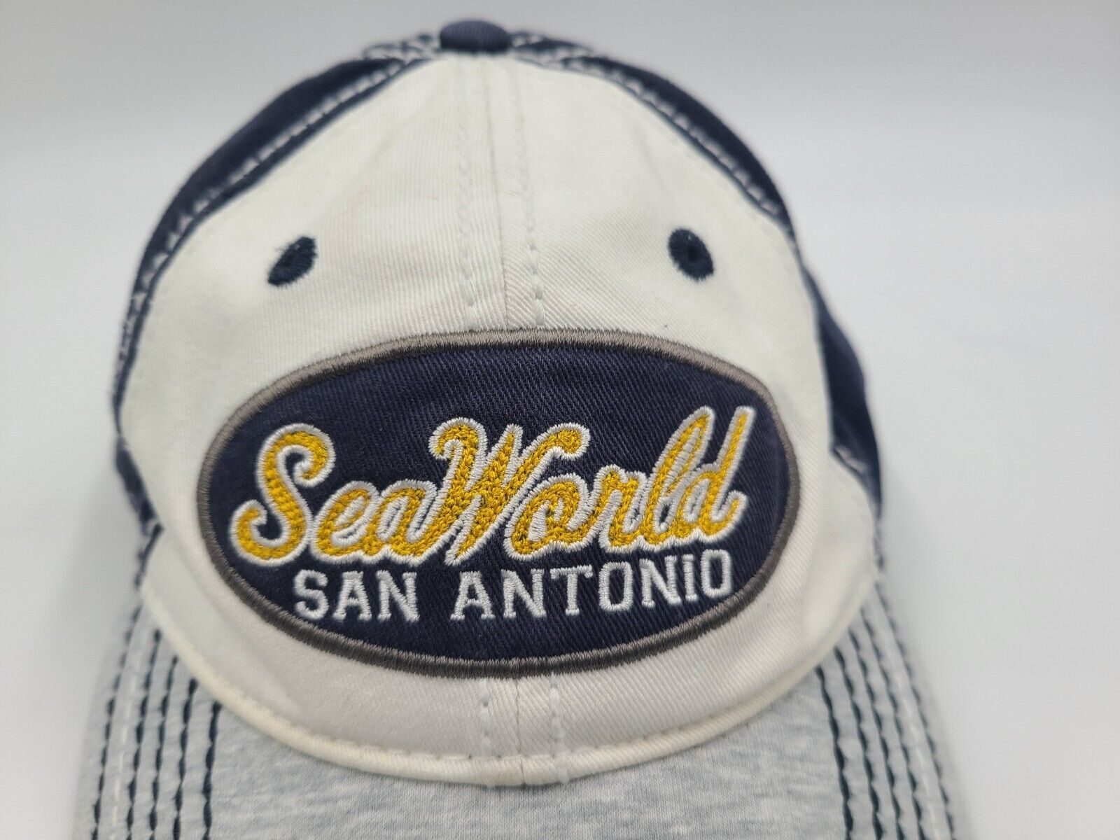 Sea World San Antonio Texas Snapback Hat Cap Dad Mom Men Women White Gray Blue