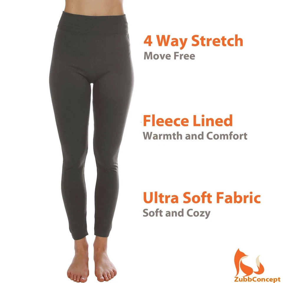 Paquete de 5 leggings para mujer forrados de lana invierno térmicos cálidos leggings pantalones Foto 2 de 4