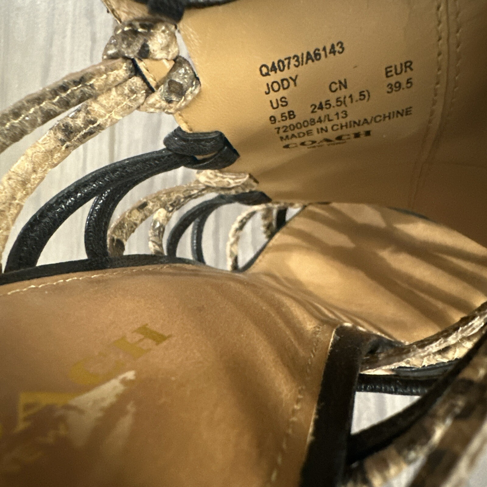 Coach Jody Python Print Ankle Stiletto Strappy Sh… - image 12