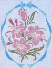 Victorian Bouquet Hand Painted Needlepoint Canvas