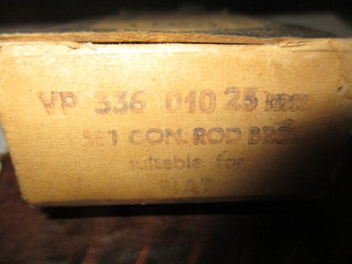1955 FIAT 1900 engine rod bearings NOS Vandervell VP336, .010 oversize or 25mm - Picture 2 of 2