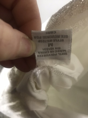 Charlotte Russe Y2K Dress Sequin Iridescent White Tank Bodycon Mini Medium M - Picture 15 of 15