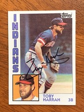 Toby Harrah, Texas Rangers- Autographed 1984 Topps #348 - NrMt