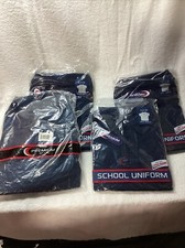 Premium Wear Kids School Uniform Polo Shirt Boys Sz S 7/8 Navy Blue Short Sleeve