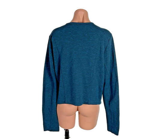 Torrid Teal Blue Plus Size Double Knit Moto Jacket Long Sleeve Women’s Sz 2 - Picture 3 of 10