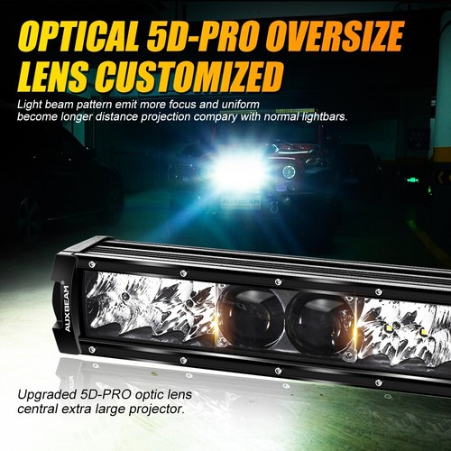 Barra de luz LED AUXBEAM 12 pulgadas lente profesional 5D lámpara todoterreno para Ford F150 2015-2017 - Imagen 3 de 12