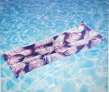 SUN SQUAD Blue Palm Tree Frond Inflatable Pool Lounge Float Raft Bed New!