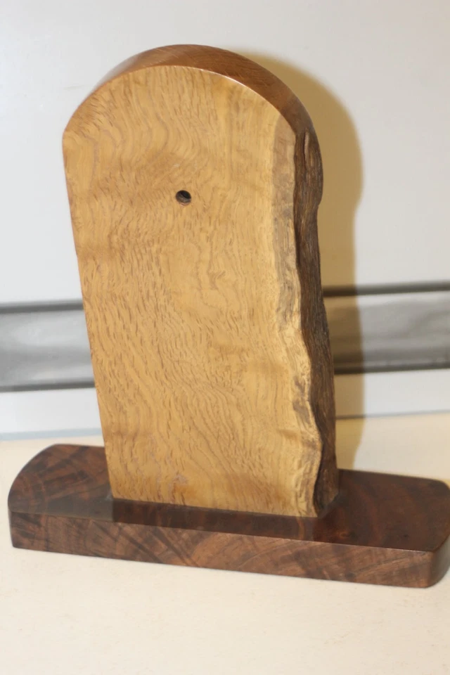 Handmade as gift curly white oak and knuckle walnut clock base - Image 4 of 4