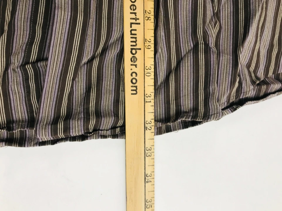 Camisa Calvin Klein Para Hombre Talla 17.5 34/35 Marrón Rayas Abotonada Calce Ajustado Foto 4 de 4