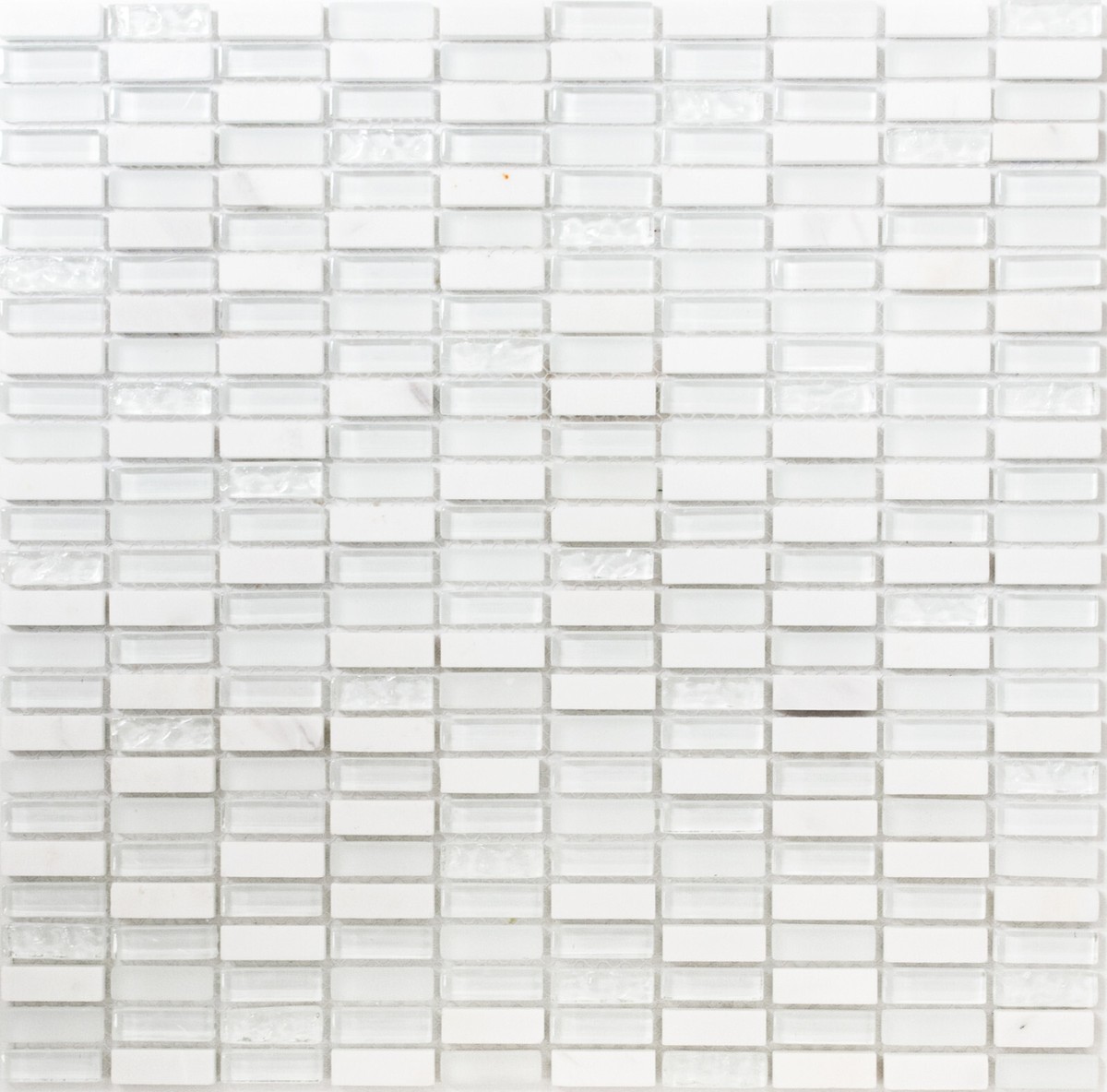 Mosaïque Verre/pierre Gris Argent – 15x15 Mm, Brillant, Pour Mur Ou Douche