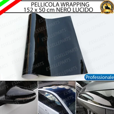 ESL PELLICOLA WRAPPING NERO LUCIDO PROFESSIONALE INTERNO ESTERNO TERMOFORMABILE AUTO