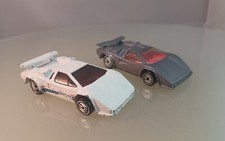 Hot Wheels Lamborghini Countach Pair, White 1989 & Silver 5-Pack Exclusive 1993