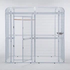 80" Large Walk In Iron Flight Bird Cage Parrot Macaw Finch Outdoor Aviary White