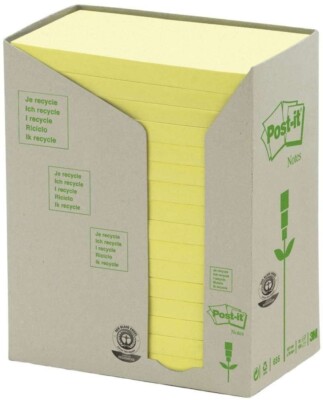 Post-it  Recycling Notes Haftnotizen Standard 655-1T gelb 16 Blöcke