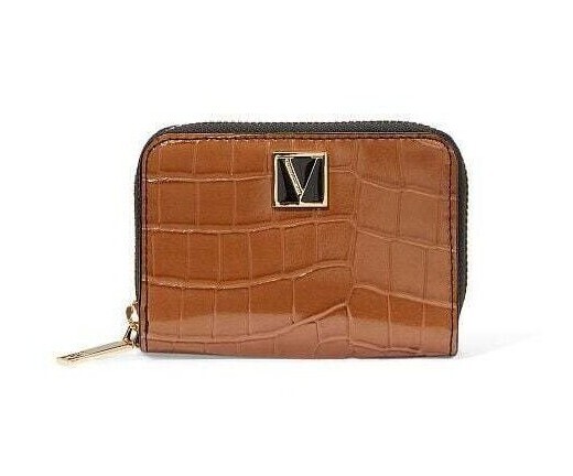 ⭐︎Victoria's Secret⭐︎財布 VICTORIA'S SECRET CARD & COIN KEYCHAIN WALLET LEATHER STRIPED PINK