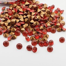 Lot 100 grams 5mm ss22 Czech vintage foiled Red glass loose rhinestones