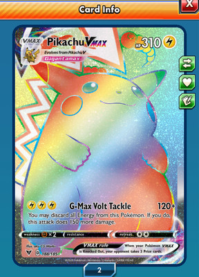 Pikachu VMAX RAINBOW ONLINE DIGITAL CARD - Pokemon TCG PTCGO 188/185 | eBay