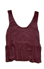 Wild Fable Maroon Purple Sleeveless Peplum Top Medium M