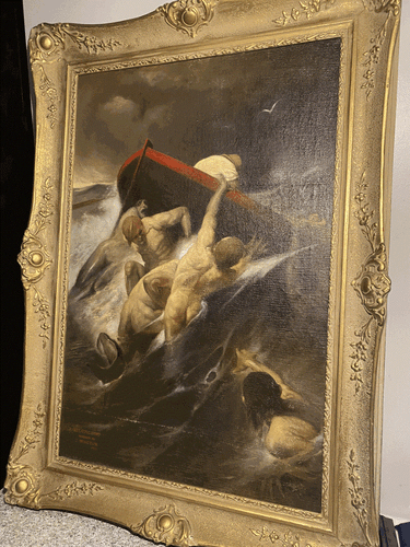 1921 Painting by Szentagotay after Benczur 43 x 31 inch framed -'Paranormal Man' - Picture 9 of 14