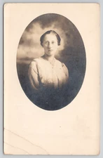 Real Photo Postcard Young Women in Glasses in Studio c1910 RPPC Antique