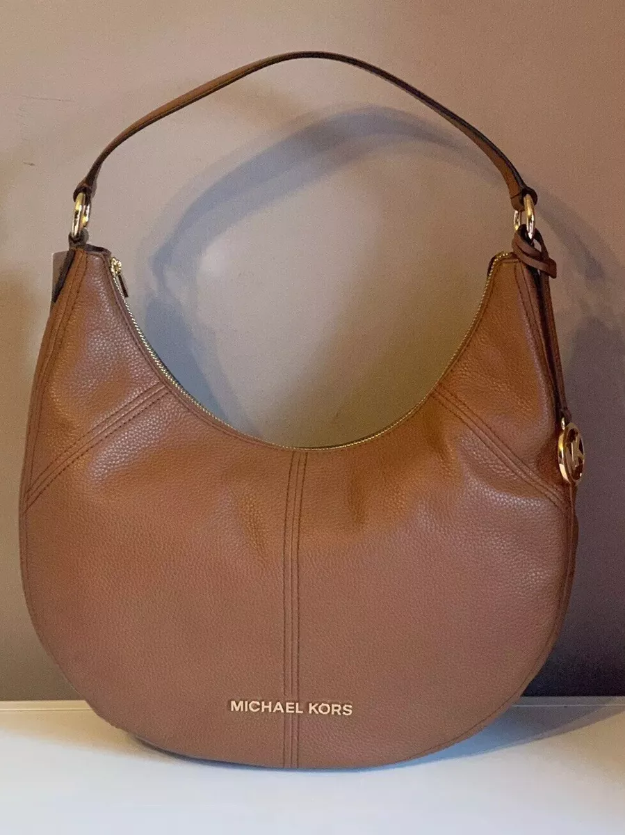 Michael Kors Bedford Crescent Leather Large Shoulder Bag Brown NWT £340