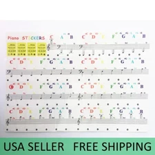 Piano Stickers for 49 / 37/ 61 / 88 Key Keyboards Transparent and Removable