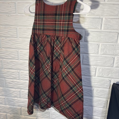 Vintage Torture Girls Christmas Plaid USA made 6x Dress Jumper Wool - Picture 4 of 7