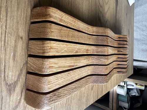 John lewis and partners oak wood-in drawer knife block