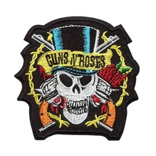 Guns N’ Roses Calavera Sombrero Logo Bordado Parche Banda Rock Aplique