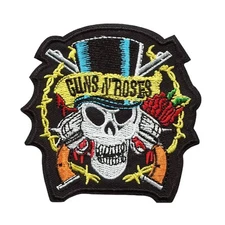 Guns N’ Roses Skull Top Hat Logo Embroidered Iron-On Patch Rock Band Applique