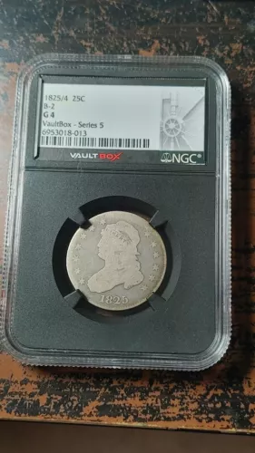 1825/4 Capped Bust Quarter Dollar 25C Vault Box Series 5 Black Core NGC G4  4211