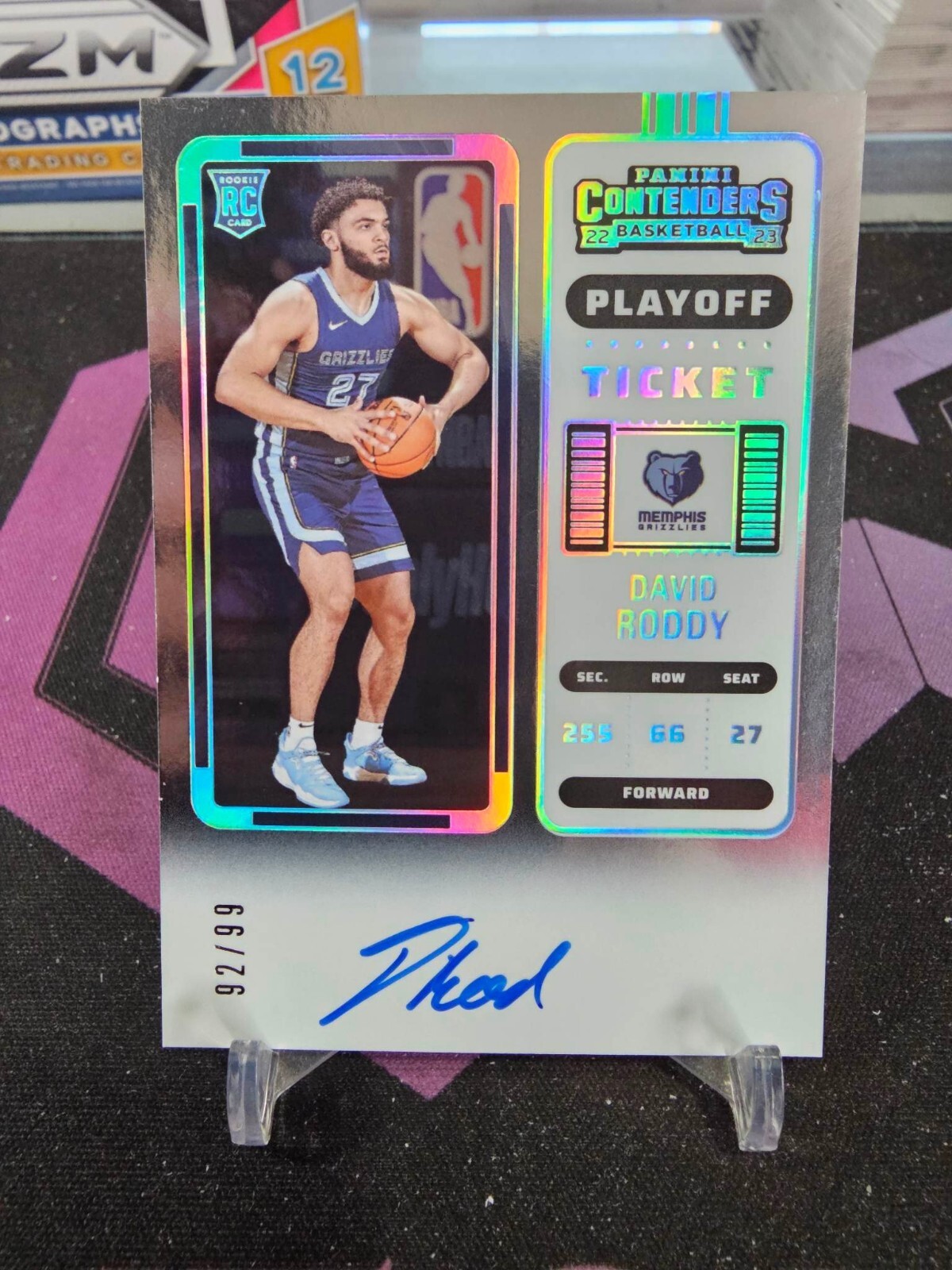 2022-23 Panini Contenders David Roddy Rookie Playoff Ticket Autograph #105 92/99