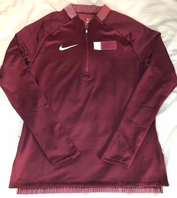 Nike Pro Elite Team Qatar Jacket Red White Track & Field Mens Size
