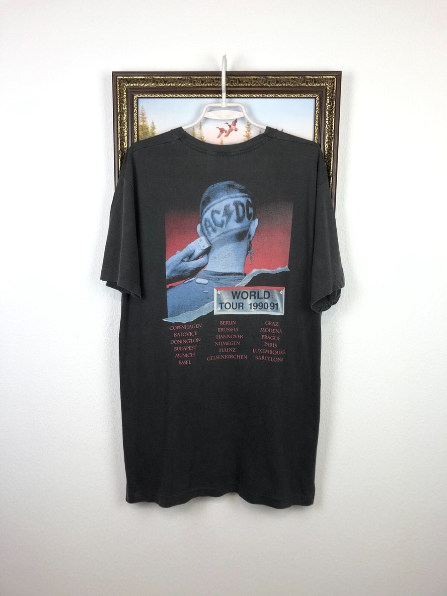 Vintage 90's ACDC AC/DC The Razor Edge Tour Shirt Band Tee Over