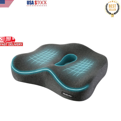 Pain cushion memory foam seat tailbone sciatica back chair car relieves relief