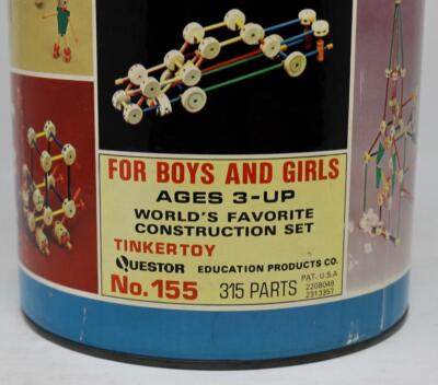 Questor Tinkertoy Giant Engineer No. 155 Complete Set 315 pcs with