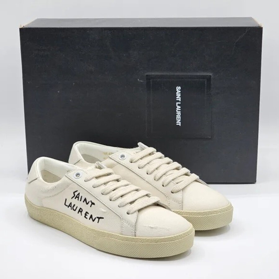 Saint Laurent Court Sneakers - Fabric - White - 34.5 4.5US